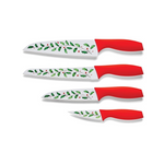 Set of 4 Stainless Steel Holiday Printed Kitchen Knives