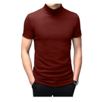 Men's Fashion Mock Turtleneck Short Sleeve T-Shirts