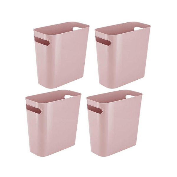 4-Pack 1.5 Gallon Plastic Small Trash Can with Built-in Handle