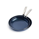 Blue Diamond Infused Ceramic Nonstick 9.5" & 11" Frying Pan Skillet Set