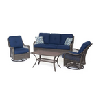 4-Piece Hanover All-Weather Weave Orleans Steel Patio Set