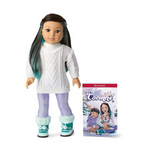 American Girl Corinne Tan Girl of the Year 2022 18-inch Doll and Book with Sweater, Leggings, and Boots
