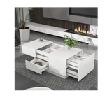 FridayParts Mesa de centro extensible con 4 cajones