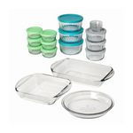 30-Piece Anchor Hocking Glass Food Storage Containers & Glass Baking Dishes Set