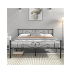 Vecelo Queen Size Bed Frame with Headboard, 14" Metal Platform