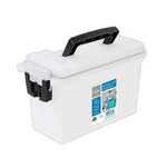 Mango artesanal apilable Logix, contenedores de almacenamiento de suministros con cerradura y tapas