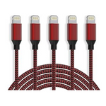5-Pack Mfi Certified iPhone Nylon Braided Charger Cable