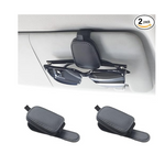 2-Pack Magnetic Leather Sunglasses Holder and Ticket Card Clip for Car Visor