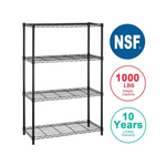 Estantes de almacenamiento de metal con estante de alambre NSF para garaje, unidad de 4 estantes BestOffice