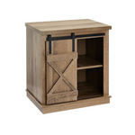 Rockpoint Sliding End Table with Slide Barn Door Storage Sofa Table