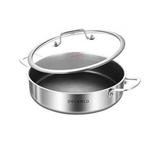 Sartén Delaro de acero inoxidable de 12" y 6 cuartos con tapa