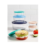 Juego de almacenamiento de alimentos de vidrio Pyrex de 12 piezas con tapas de colores variados