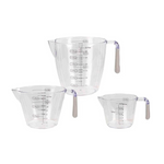 Taza medidora Home Basics de 3 piezas con empuñaduras de goma