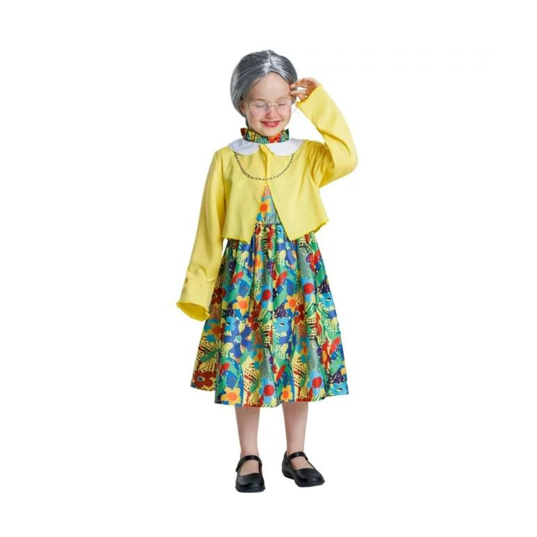 Grandma Costume Set for Kids, 3 Pcs