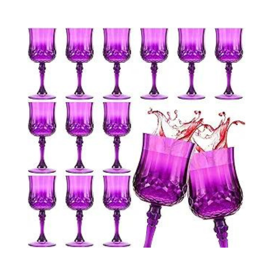 Plastic Wine Goblets, 12 Pcs
