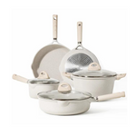 8-Piece Carote Nonstick White Granite Induction Pots & Pans Cookware Set