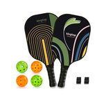 Set of 2 Kingtop Lightweight Pickleball Paddles with 4 Pickleballs and 1 Bag
