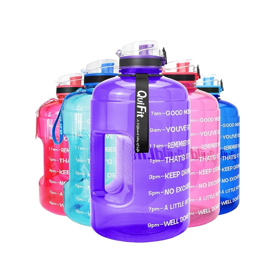 QuiFit 1 Gallon BPA Free Motivational Water Bottle