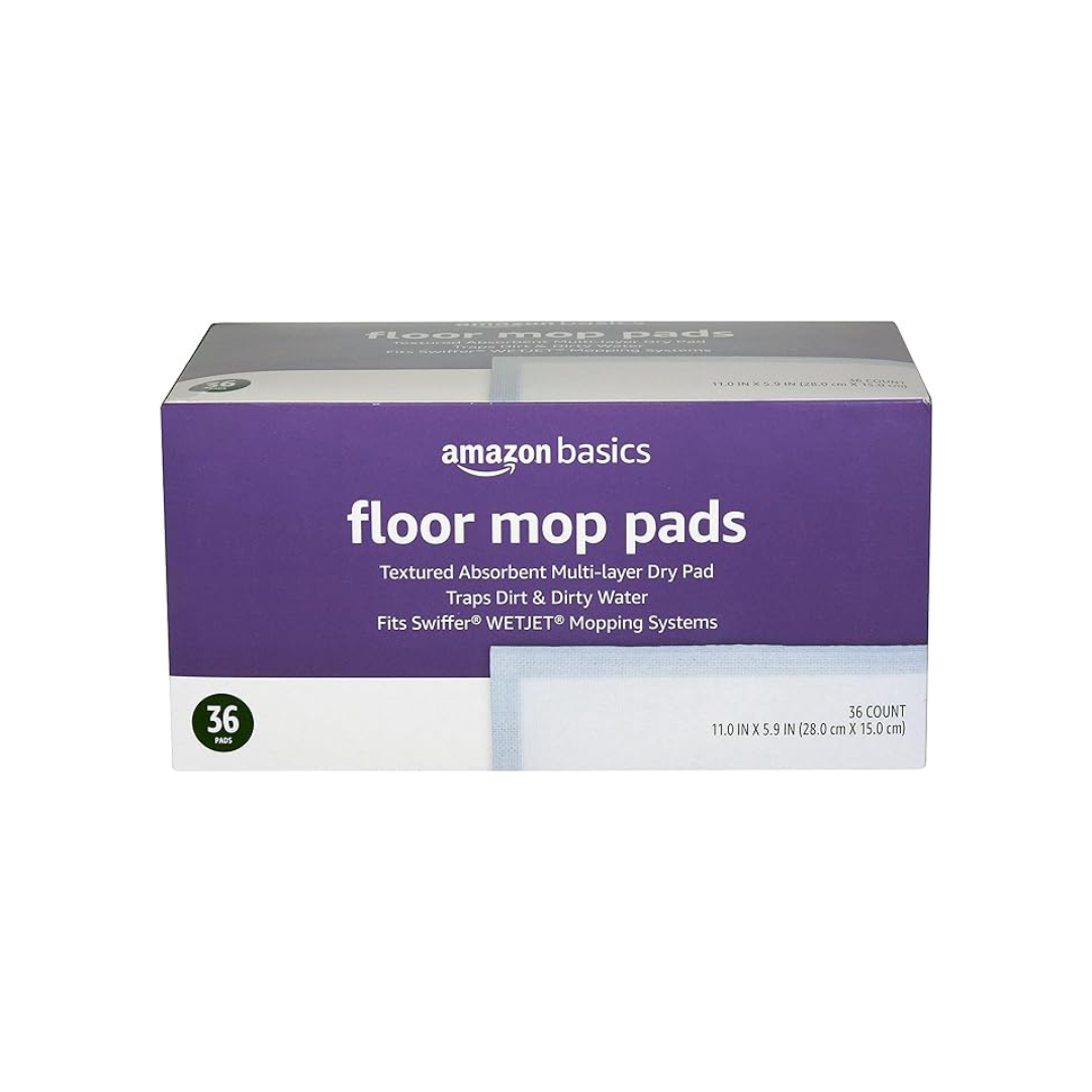 Amazon Basics 36-Count Dry Floor Mop Pads