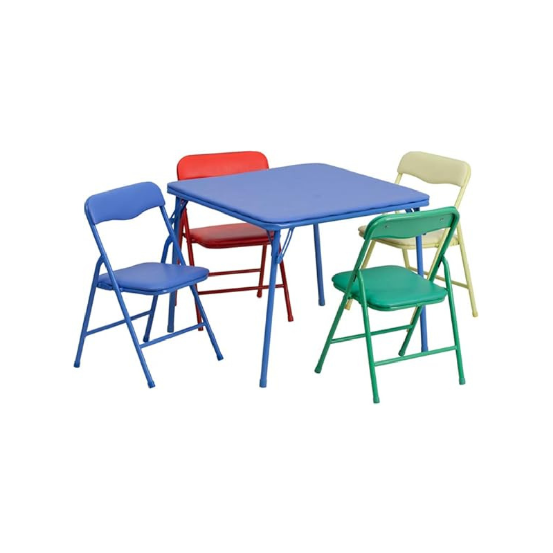 5-Piece Flash Furniture Kids Colorful Folding Table & Chair Set