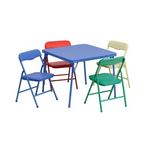 Flash Furniture Mindy Kids 5-Piece set Folding Square Table and Chairs Set