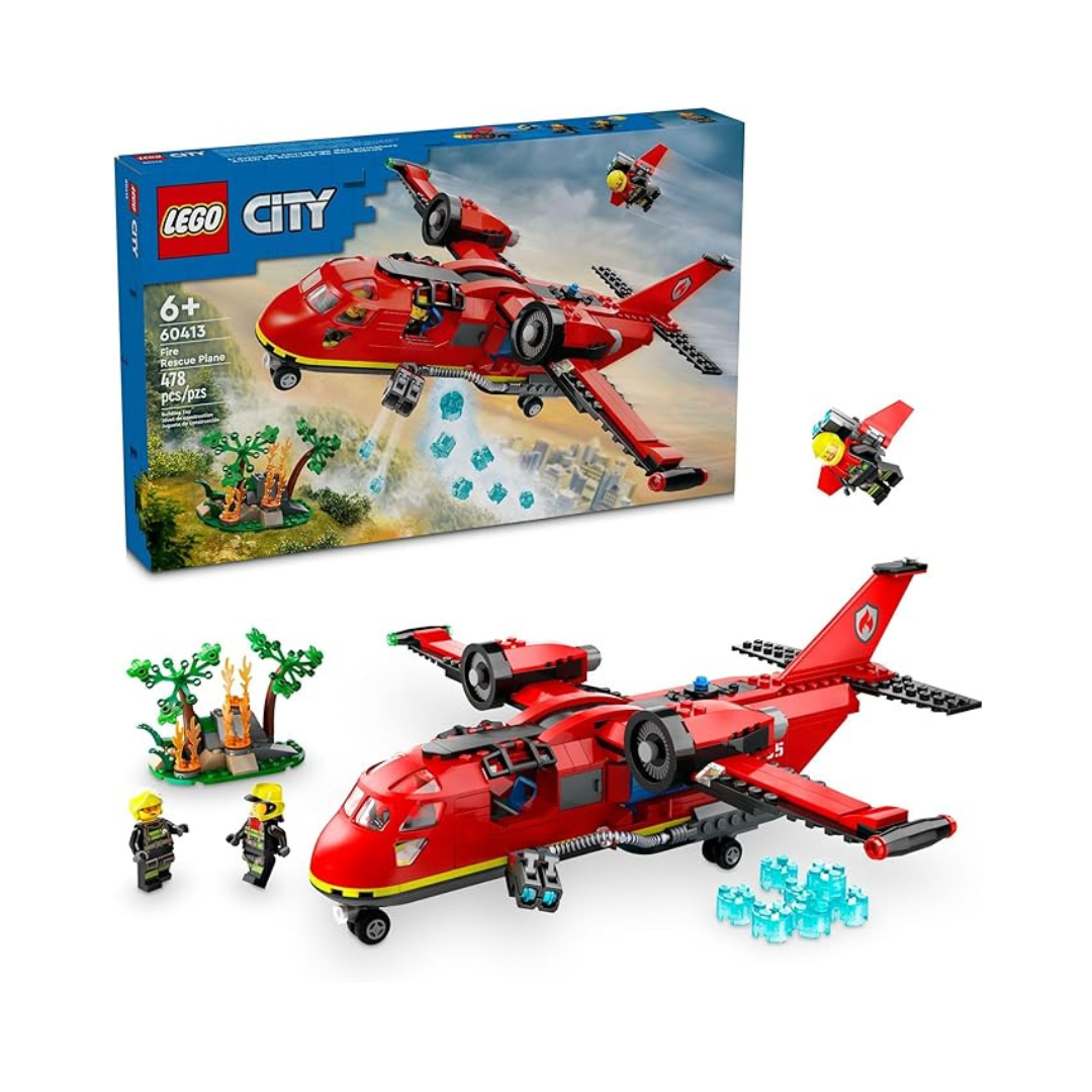LEGO City Fire Rescue Plane Toy Includes 3 Minifigures