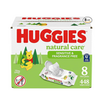 448-Count Huggies 8 Flip-top Packs Natural Care Unscented Baby Wipes