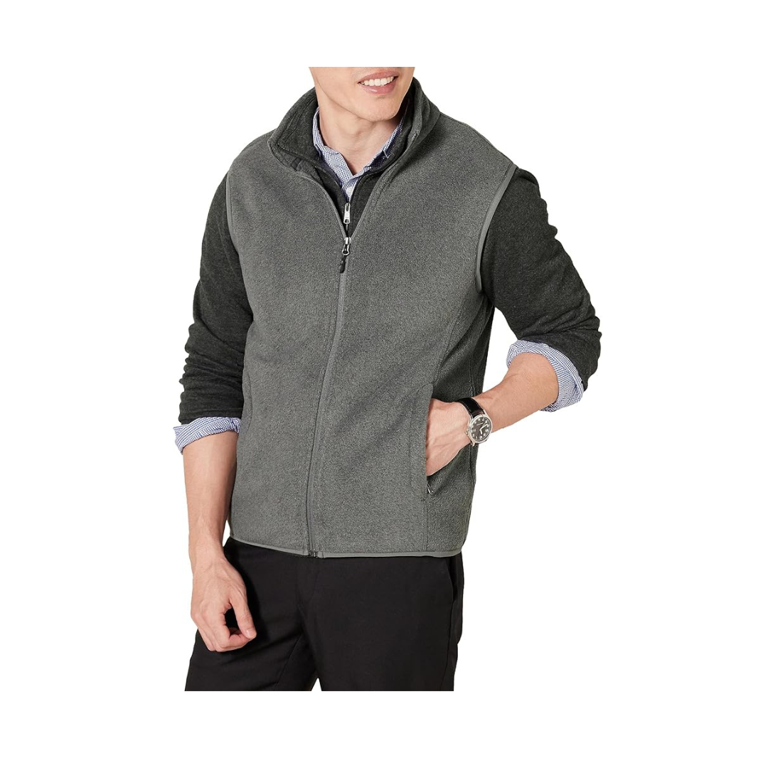 Amazon Essentials Men's Full-Zip Polar Fleece Vest