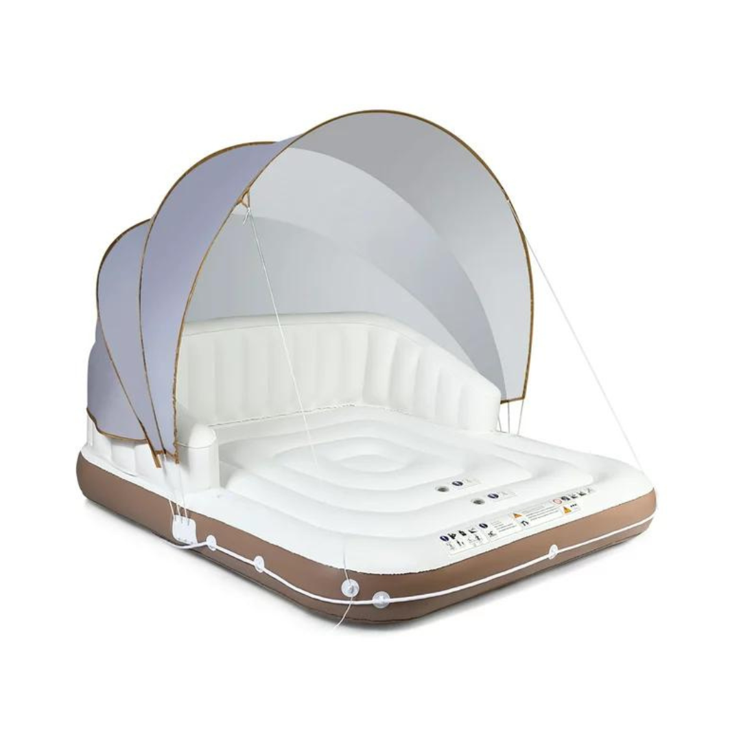 Costway Floating Island Inflatable Lounge Raft with Canopy