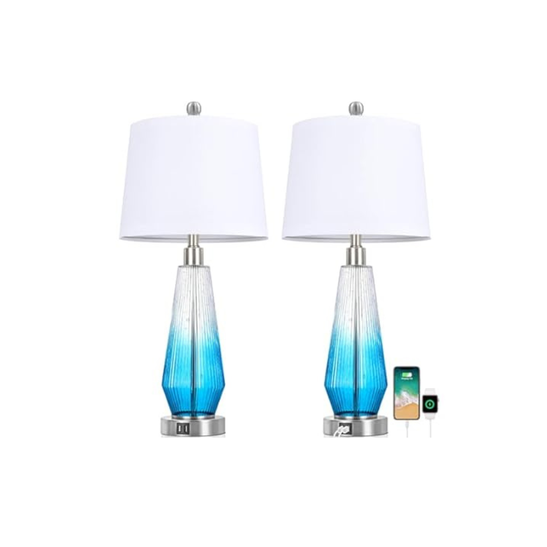 Set of 2 Kondras Modern 28" Tall Table Lamps