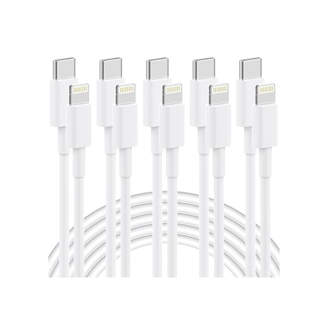 5-Pack Qiruoz Apple MFi Certified 6ft USB-C to Lightning Cable