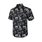 Enlision Men's Black Short Sleeve Hawaiian Shirt