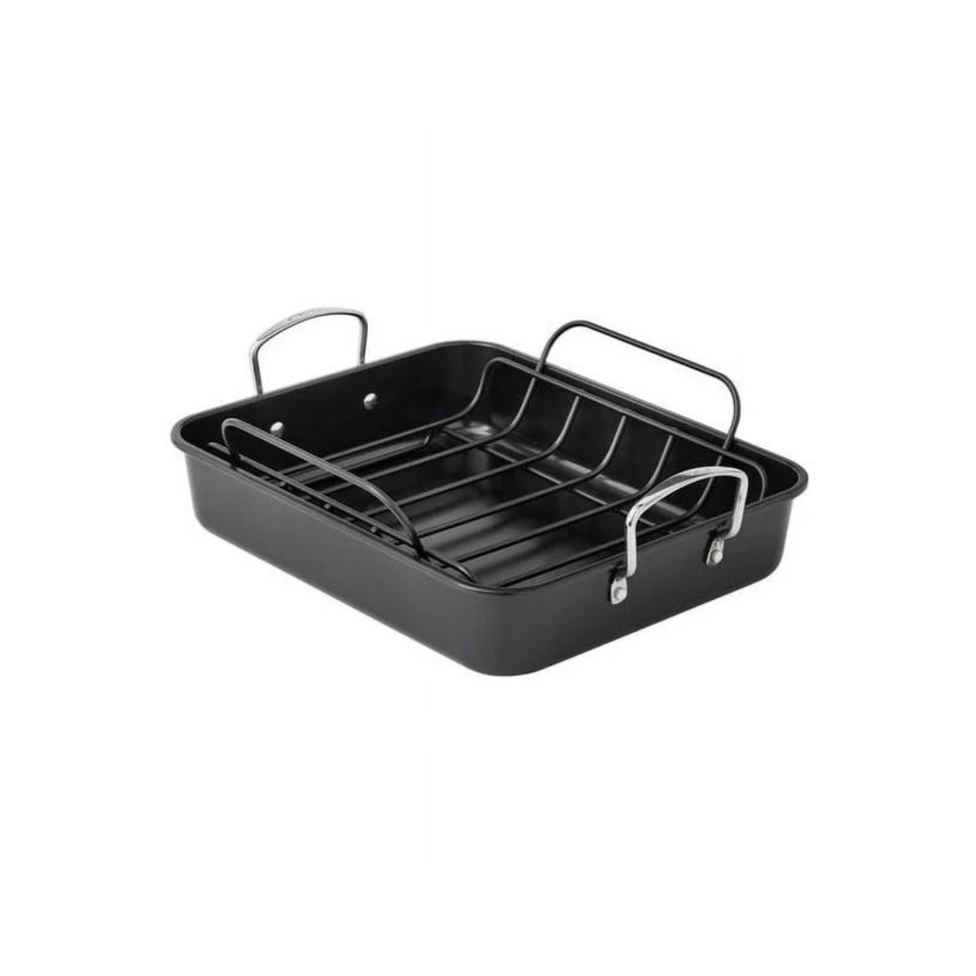 2-Piece The Pioneer Woman Timeless Nonstick Roaster with Wire Rack Insert