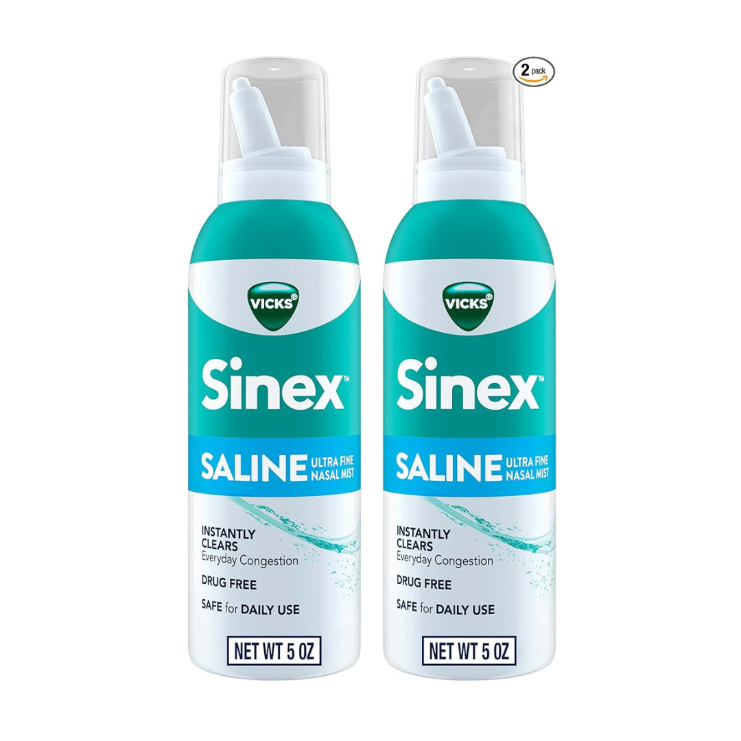 2-Pack Vicks Sinex SALINE Drug Free Ultra Fine Mist Nasal Spray, 5.0 fl oz