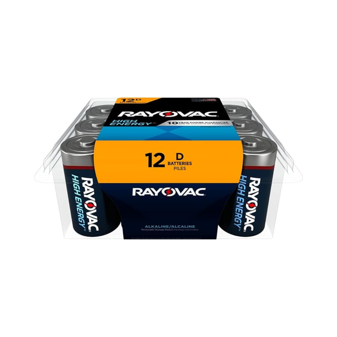 12-Count Rayovac Alkaline D Cell Batteries