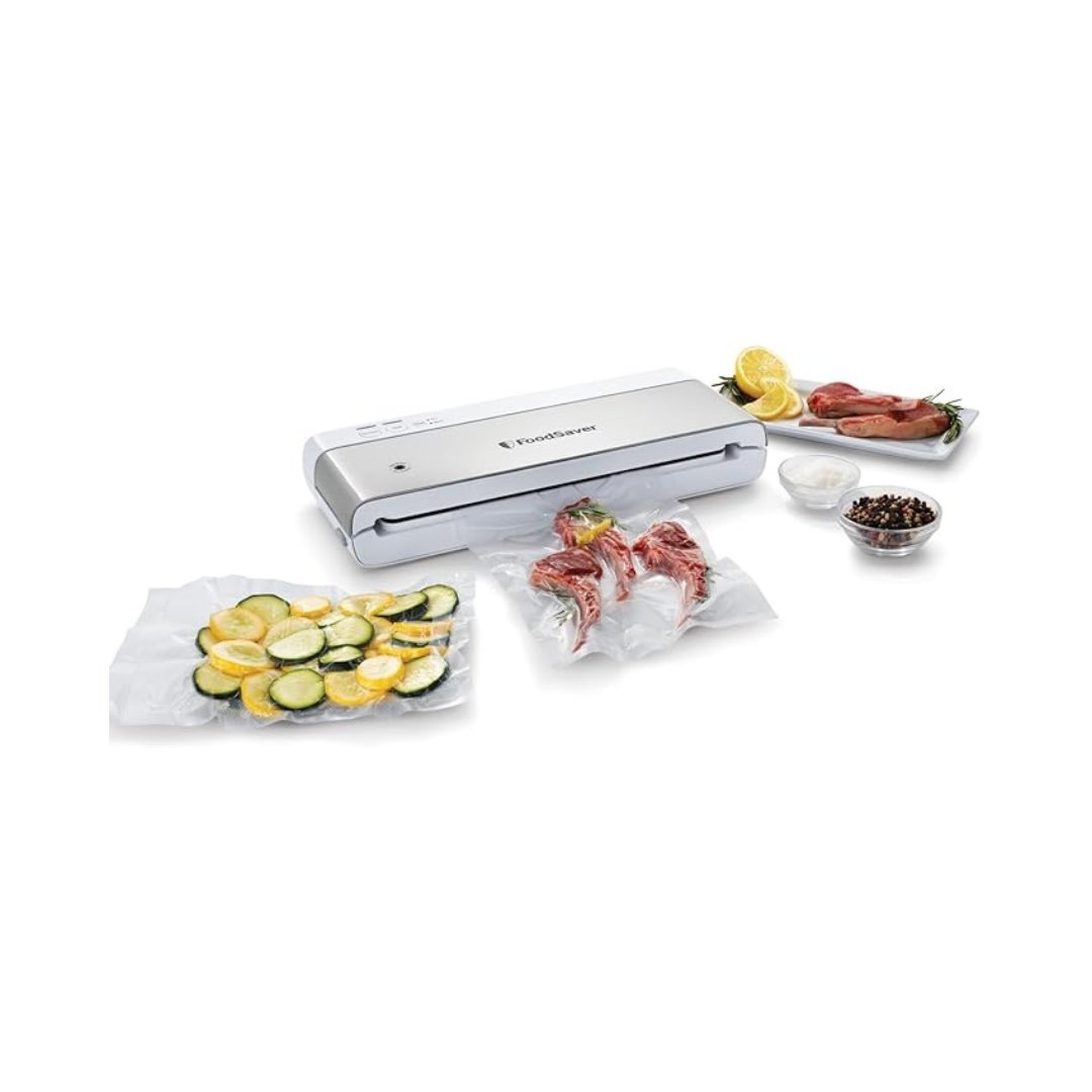FoodSaver Compact Vacuum Sealer Machine with Sealer Bags and Roll for Airtight Food Storage and Sous Vide