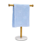 Kalitro Stainless Steel Natural Marble Base T-Shape Towel Rack