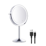 Mokoze 8" Double Sided 1X/10X Magnification Lighted Makeup Mirror