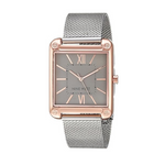 Nine West Women's Rose Gold Tone and Silver Tone Mesh Bracelet Watch