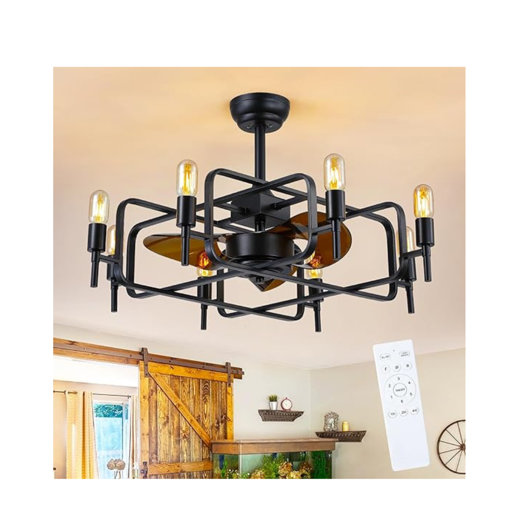 Mpayel Caged Ceiling Fans with Lights with Remote Control