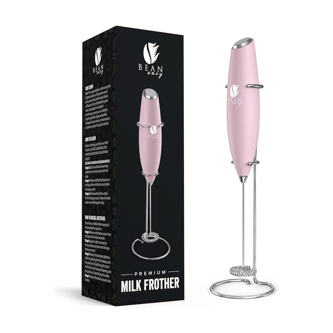 Bean Envy Handheld Milk Frother with Stand