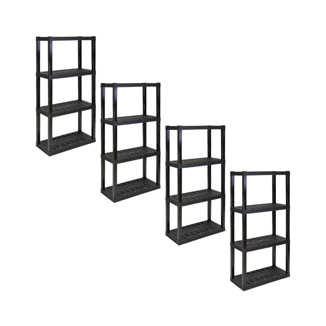 4-Pack Hyper Tough 4-Tier Plastic Shelves