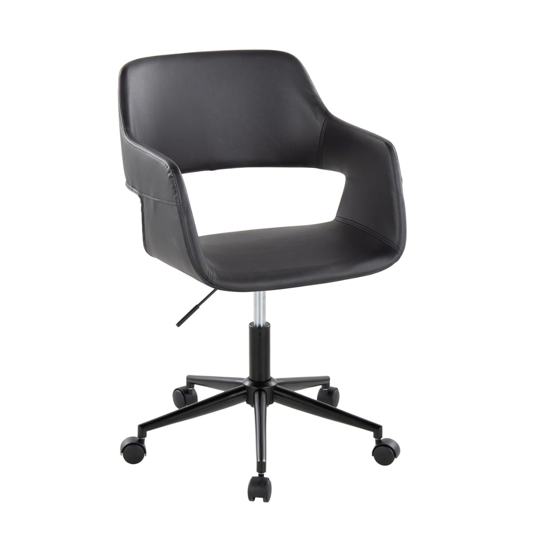 LumiSource Margarite Faux Leather Office Task Chair with Wheels