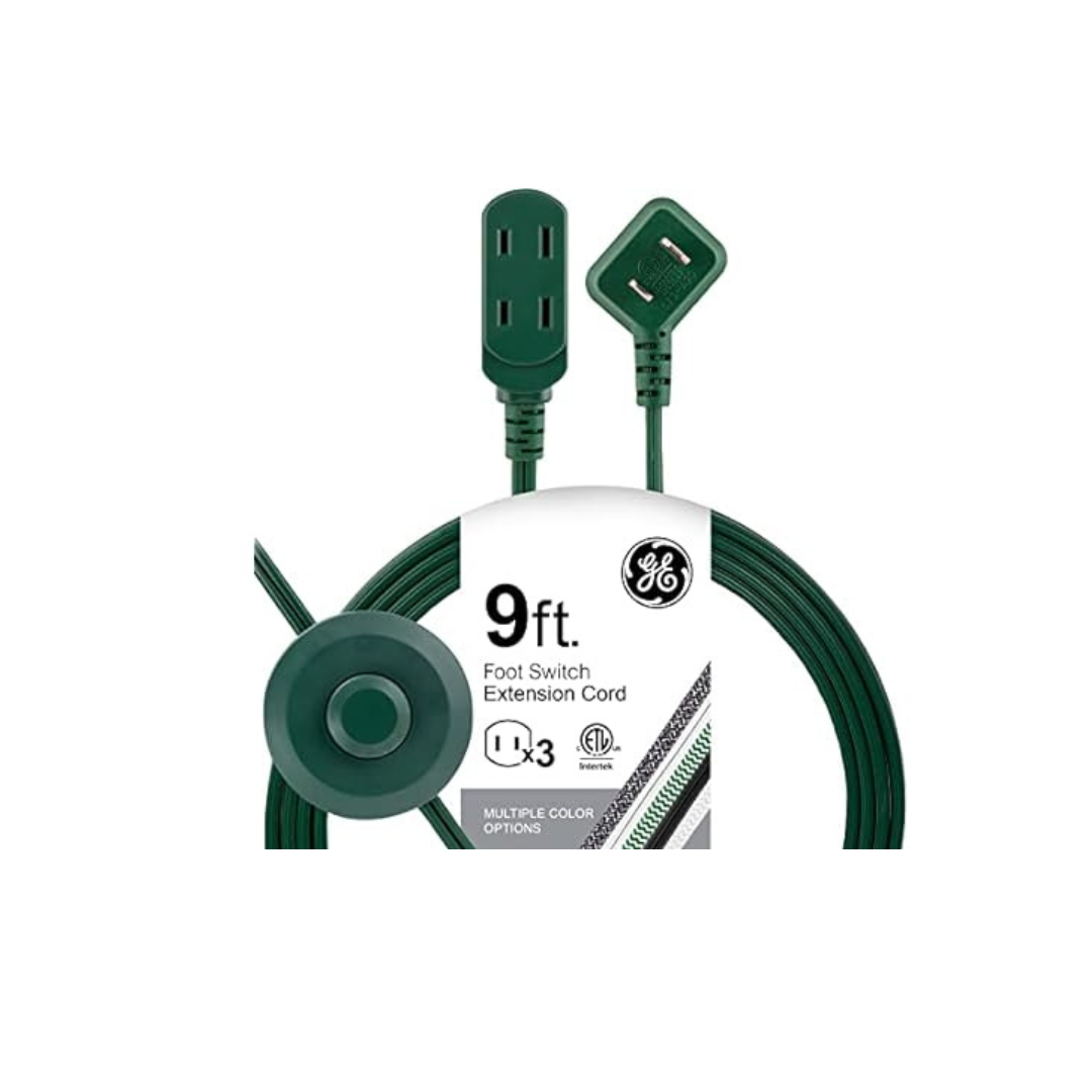 GE 9FT 3 Outlet Extension Cord with Footswitch