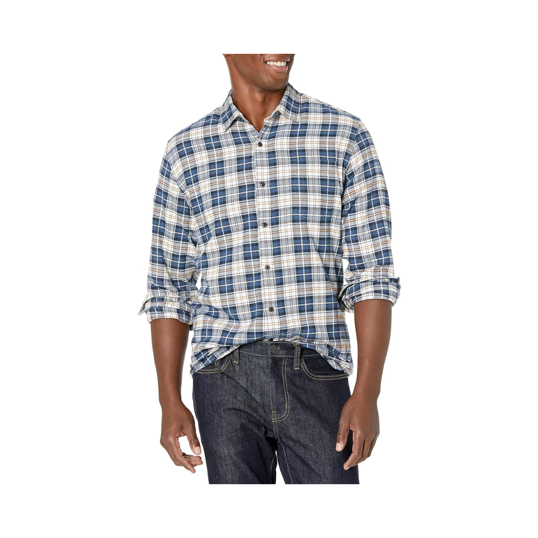 Amazon Essentials Men's Long-Sleeve Plaid Flannel Shirt