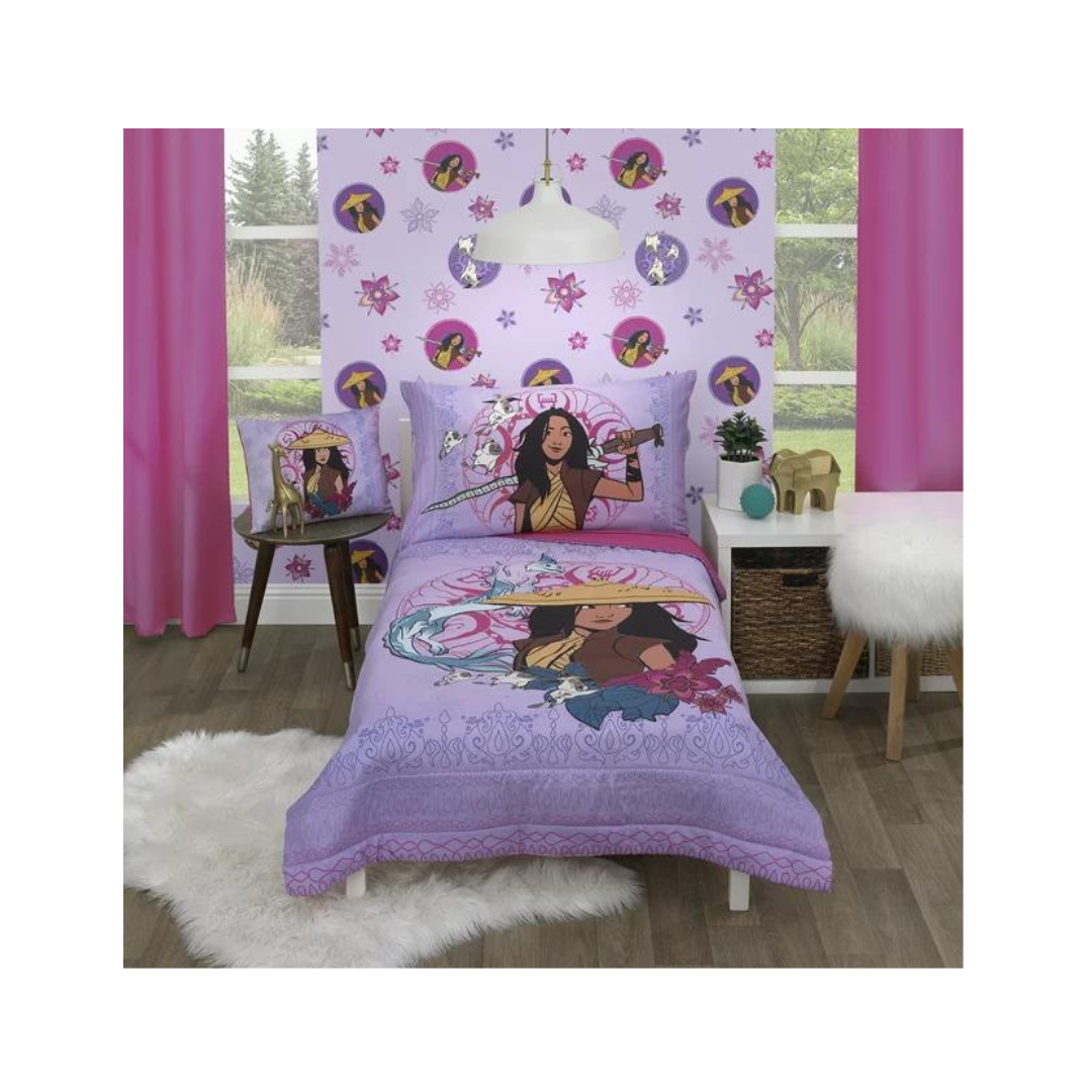 4-Piece Disney Raya and The Last Dragon Disney Dragon Toddler Bed Set