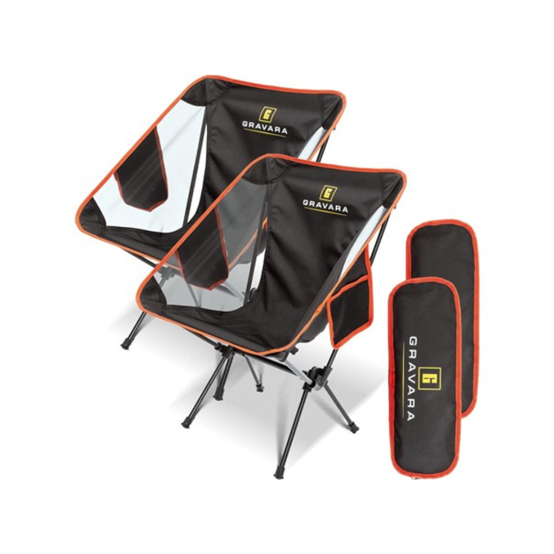 2-Pack Gravara Heavy Duty Folding Camping Chairs