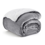 Bedsure Sherpa Fleece Throw Blanket, Grey, (50x60)Inches