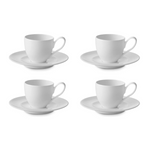 4-Piece Nambe Skye Collection Espresso Cups with Saucer