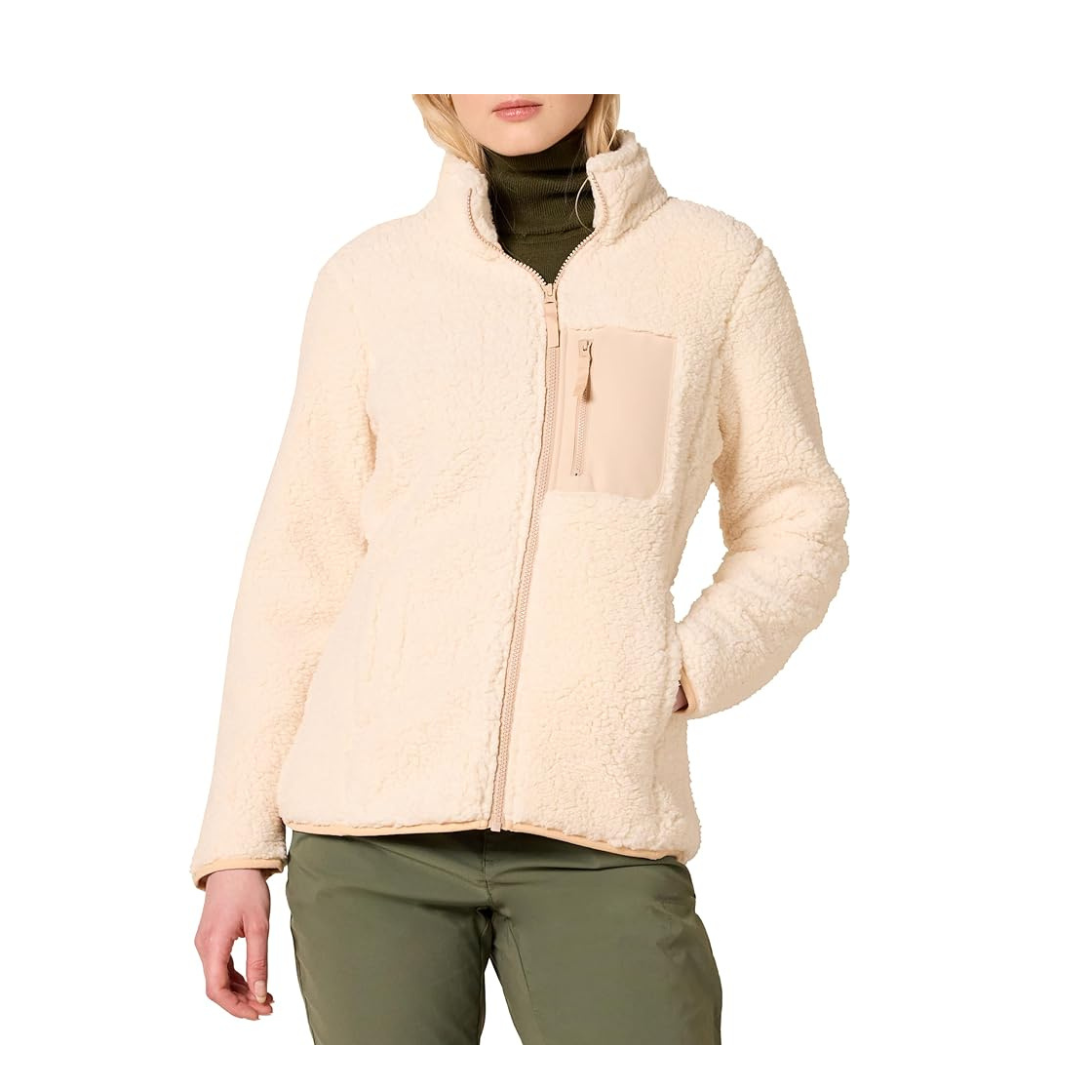 Amazon Essentials Women's Sherpa Long-Sleeve Mock Neck Full-Zip Jacket